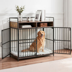 i.Pet 2-in-1 Wooden Dog Crate 104cm Pet Cage Furniture End Table Storage Black