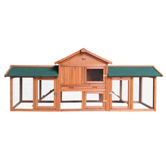 i.Pet Chicken Coop Rabbit Hutch 220cm x 44cm x 84cm Large Chicken Coop Run