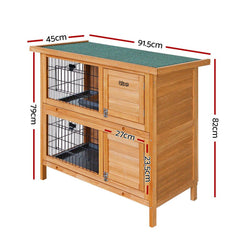 i.Pet Rabbit Hutch Chicken Coop 91.5cm x 45cm x 82cm Chicken Coop Large Wooden