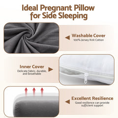 Giselle Bedding Pregnancy Pillow for Side Sleeping L-Shaped Maternity Body