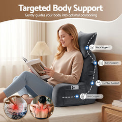 Giselle Bedding Reading Pillow with Detachable Neck Roll & Armrests Sit Up