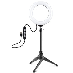 6.2 Usb Led Ring Light With 10 Modes & Desktop Tripod Mount - Black-1915196489039220737