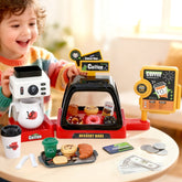 Keezi Kids Pretend Role Play Toy Coffee Shop with Coffee Maker Machine Play Money Food Tea Party Set