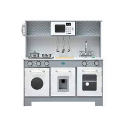 Keezi Wooden Play Kitchen Pretend Kitchen 82cm Kids Toy Food Set Grey