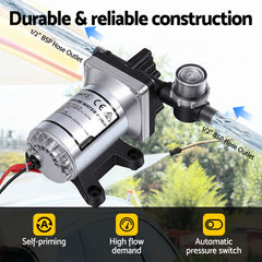 Giantz 12V Water Pump High Pressure Fast Self Priming 11.3L with Auto Switch for