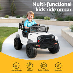Rigo Ride On Car Kids Electric Ride On Cars Kids Jeep 12V White