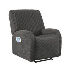 Artiss Recliner Chair Covers with Storage Side Pockets Grey Fabric