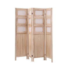 Artiss Room Divider 4 Panel Folding Privacy Screen Partition Rotatable Photo Frame Picture Collage Display Solid Wood Natural