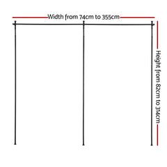 Artiss Room Divider Curtain Rod Extendable Black