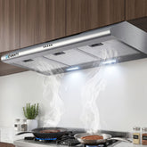 Devanti 900mm Range Hood 90cm Rangehood Kitchen Canopy LED Light Stainless Steel