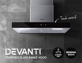 Devanti 600mm Range Hood 60cm Rangehood Glass Stainless Steel