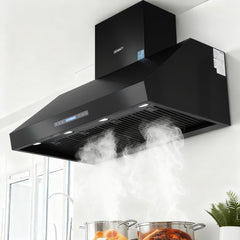 Devanti 1200mm Commercial BBQ Range Hood Dual Motor W/Remote Control Black