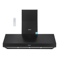 Devanti 1500mm Commercial BBQ Range Hood Dual Motor W/Remote Control Black