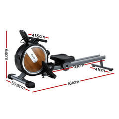 Everfit 16 Level Magnetic Rowing Machine for Home with App Connect Walnut
