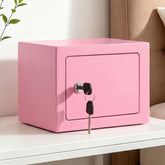 UL-Tech 6.5L Small Safe Box with Key Lock for Cash Mini Home Security Safe Pink