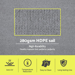 Instahut Sun Shade Sail Shadecloth Canopy Rectangle 280gsm 4x6m