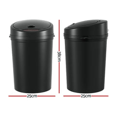 Devanti Sensor Bin Motion Rubbish Bins Kitchen Automatic Trash Can Black 9L