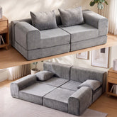 Artiss 5-in-1 Convertible Sofa Bed Floor Mattress Modular Boneless Curved Couch