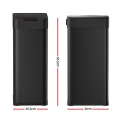 Devanti 50L Sensor Bin Motion Rubbish Bins Kitchen Automatic Trash Can Black