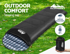 Weisshorn Sleeping Bag Single Thermal Camping Hiking Tent Grey 0°C
