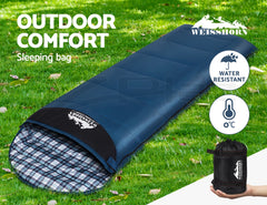 Weisshorn Sleeping Bag Single Thermal Camping Hiking Tent Blue 0 ° C