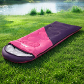 Weisshorn Sleeping Bag Single 213cm Thermal Camping Hiking Pink - Free Delivery