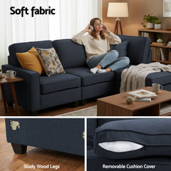 Artiss Modular Sofa Chaise Set 4-seater Dark Grey