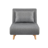 Artiss Sofa Bed Convertible Couch Recliner Lounge Chair Linen Grey