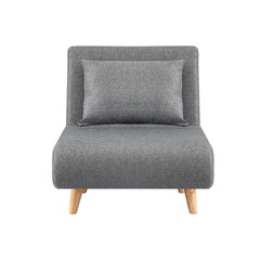 Artiss Sofa Bed Convertible Couch Recliner Lounge Chair Linen Grey