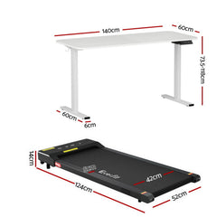 Artiss Electric Treadmill with 140cm Automatic Standing Desk Walking Pad 400mm