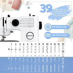 Devanti 39 Stitches Mini Sewing Machine Portable Free Delivery