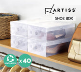 Artiss 40X Shoe Box Storage Clear Case Foldable Stackable