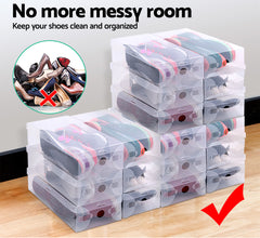 Artiss 40X Shoe Box Storage Clear Case Foldable Stackable