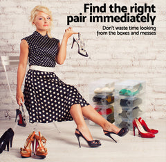 Artiss 40X Shoe Box Storage Clear Case Foldable Stackable