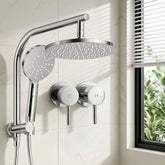 Cefito 9'' Rain Shower Head Set Handheld Round High Pressure Twins Tap Chrome