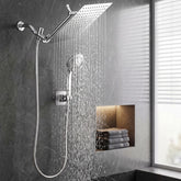 Cefito High-Pressure Rain Shower Head with Handheld, Gear-Lock Anti-Sag Arm for