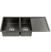 Cefito Kitchen Sink 100X45CM Stainless Steel Basin Double Bowl Black