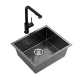 Cefito Stainless Steel Sink 44x44CM With Pull Out Mixer Tap Kitchen Basin Single
