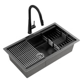 Cefito Stainless Steel Sink 70x45CM With Pull Out Mixer Tap Kitchen Basin Single
