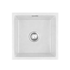 Cefito Kitchen Sink 45x45cm Granite Stone Sink Single Bowl White