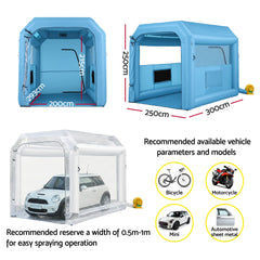 Giantz Inflatable Paint Booth 2.5X2.5X3M Inflatable Spray Booth with 550W