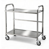 Cefito 2-Tier Stainless Steel Kitchen Trolley with Wheels 84x56x98cm