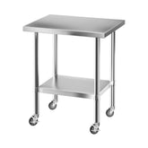 Cefito Stainless Steel Kitchen Bench w/ Splashback 760x610MM 430
