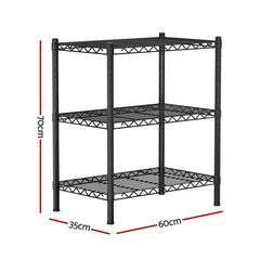 Artiss 3-Tier Shelving Unit Adjustable Garage Storage Shelves Kitchen Rack Steel - Free Delivery
