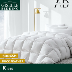 Giselle Bedding 500GSM Duck Down Feather Quilt King