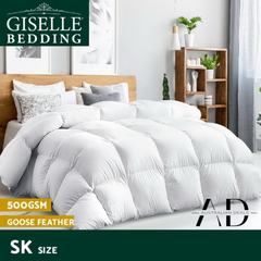 Giselle Bedding 500GSM Goose Down Feather Quilt Super King