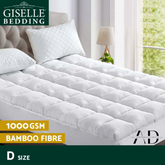 Giselle Bedding Mattress Topper Pillowtop Bamboo Double
