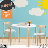 Keezi 3PCS Kids Table and Chairs Set Activity Toy Play Desk