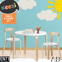 Keezi 3PCS Kids Table and Chairs Set Activity Toy Play Desk