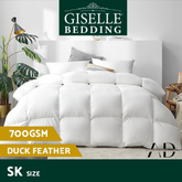 Giselle Bedding 700GSM Duck Down Feather Quilt Super King